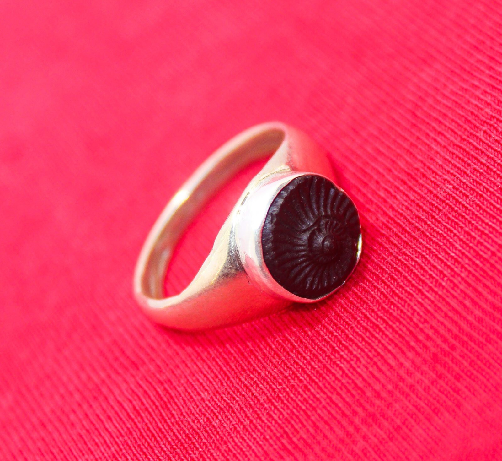 SHALIGRAM RING by Gangtarang®: In Pure Silver featuring Nepal Gandaki River Saligram (ALL SIZES)