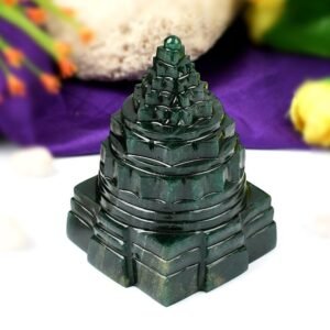 GREEN JADE MERU SHREE YANTRA by Gangtarang®: Maa Lakshmi Markaz/Emerald Yantra - Image 2