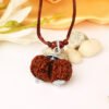 gauri shankar rudraksha in silver pendant and thread