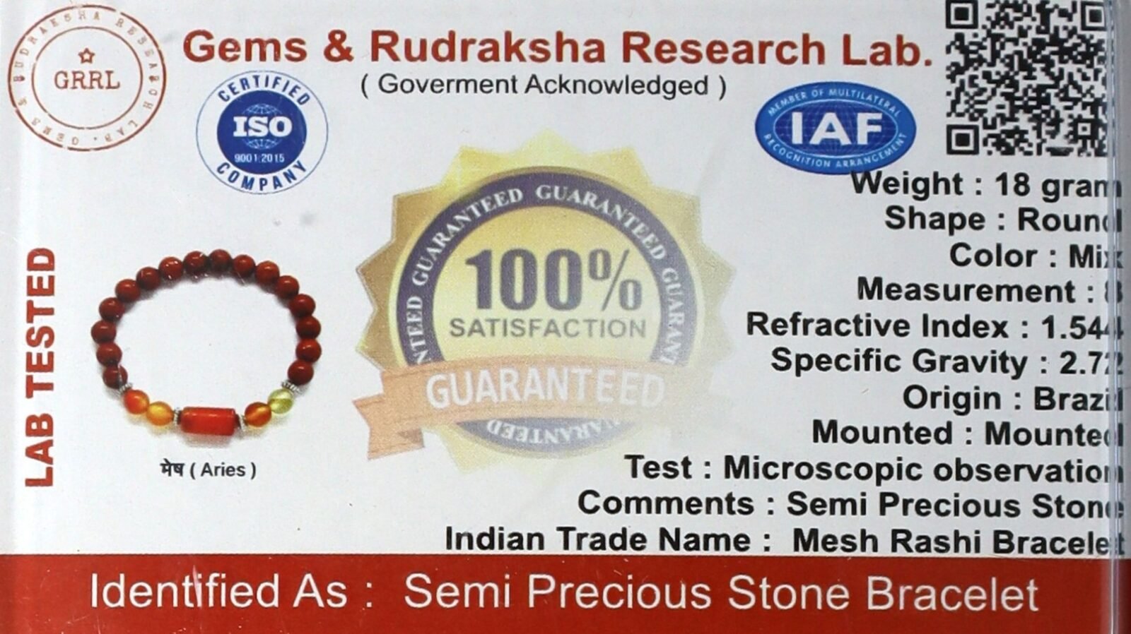 ARIES ( मेष ) RASHI BRACELET by Gangtarang® with Lab Certificate - Image 6