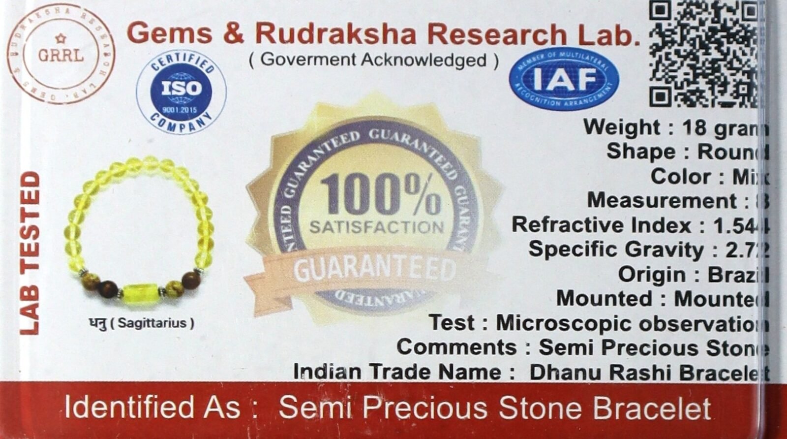 SAGITTARIUS ( धनु ) RASHI BRACELET by Gangtarang® with Lab Certificate - Image 6