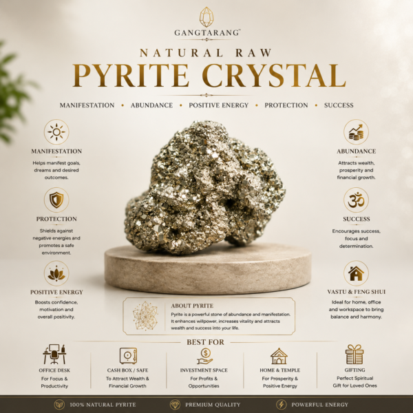 pyrite crystal stone infographics