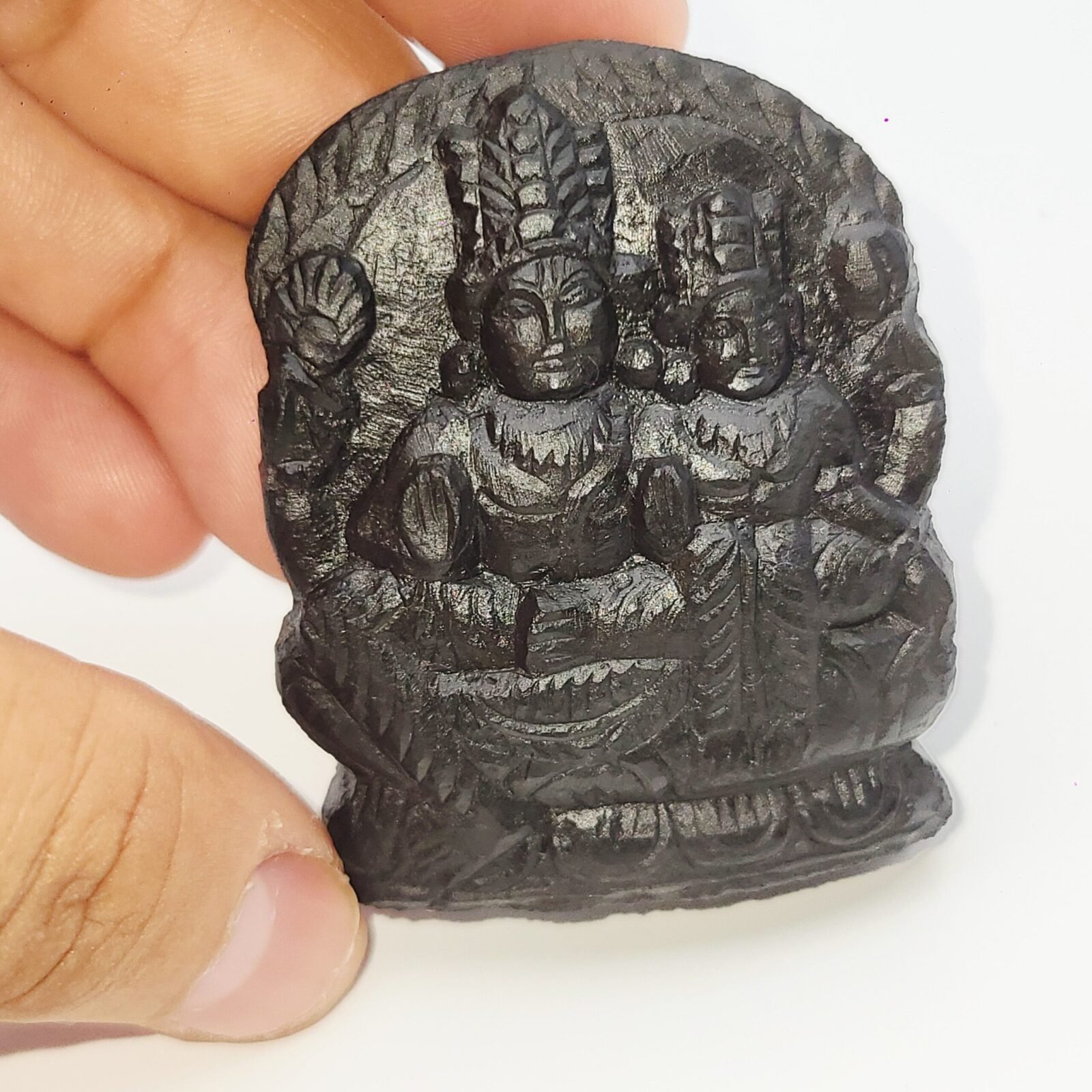 LAKSHMI NARAYAN CARVED ON REAL SHALIGRAM (100% NATURAL SUDARSHAN) - Image 6