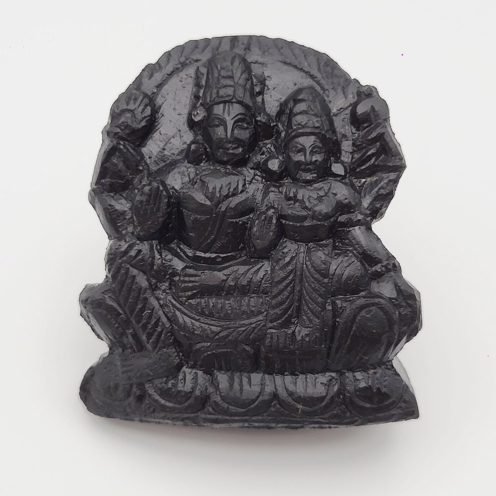 LAKSHMI NARAYAN CARVED ON REAL SHALIGRAM (100% NATURAL SUDARSHAN) - Image 3