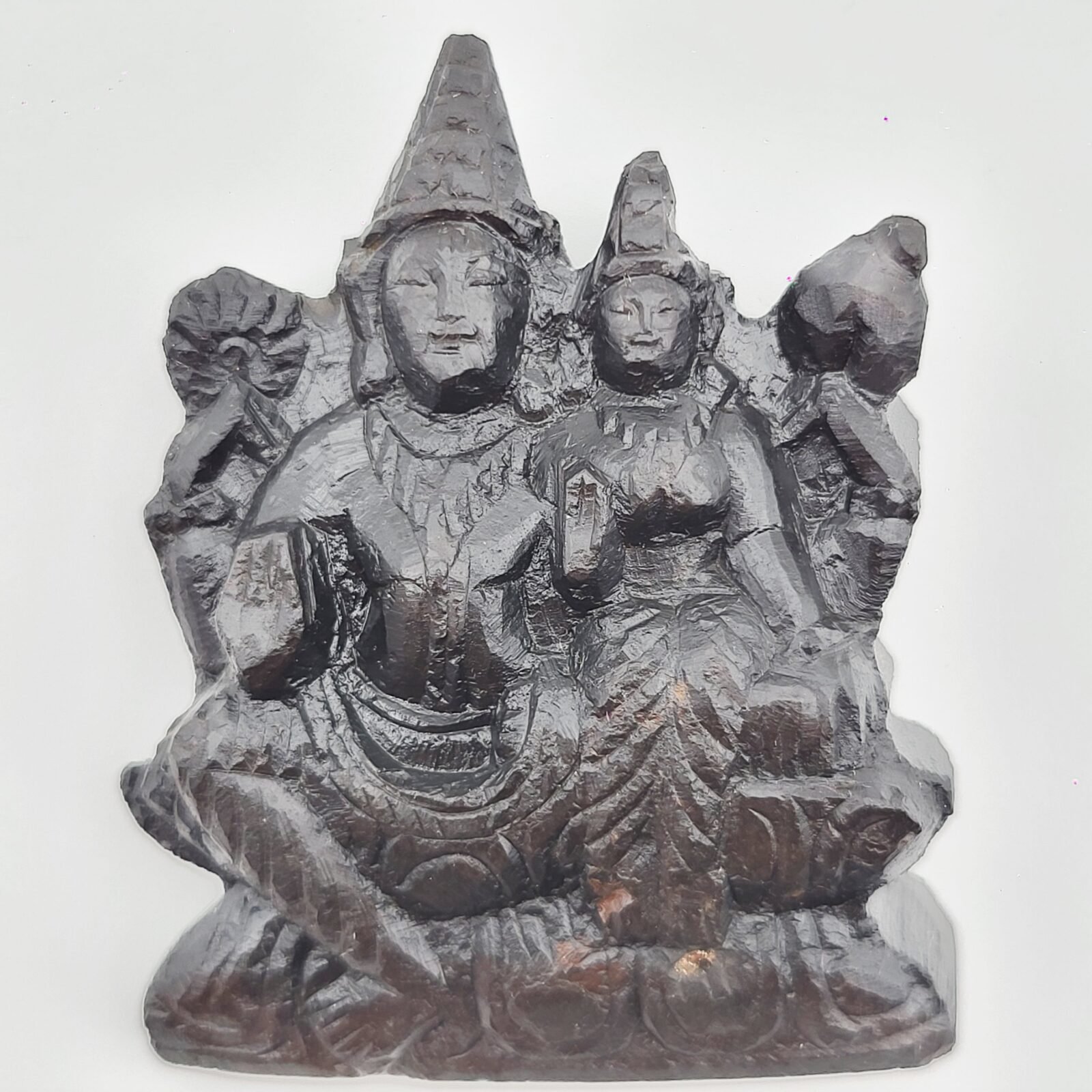 ADVAIT LAKSHMI NARAYAN IDOL CARVED ON REAL SHALIGRAM (100% NATURAL SUDARSHAN) by Gangtarang™ - Image 3