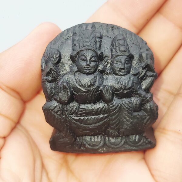 SWARN LAKSHMI NARAYAN CARVED ON REAL SHALIGRAM (100% NATURAL SUDARSHAN)