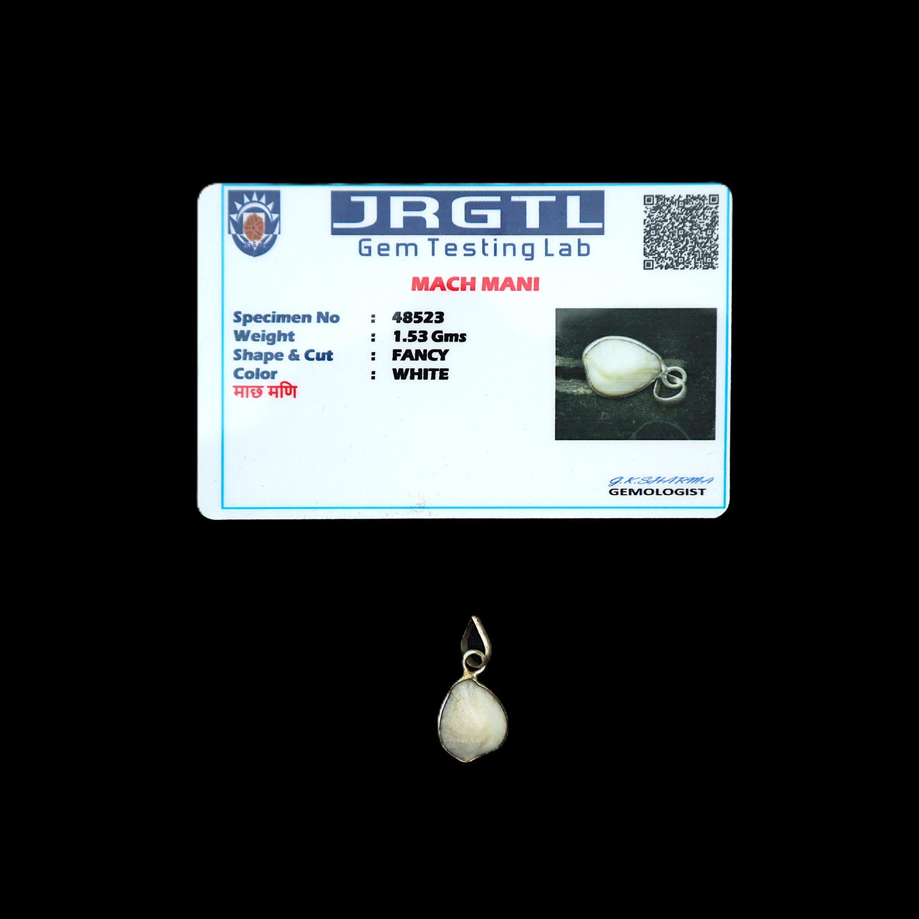 NATURAL MACHH MANI PENDANT by Gangtarang® - Govt Lab Certified 5 machh mani pendant